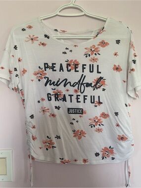 Justice White Floral Tee